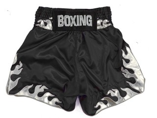 Kanong Boxing Trunks : KNBSH-038-Black-Siver