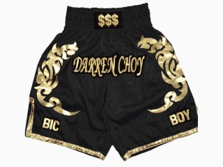 Kanong Customized Boxing Trunks : KNBXCUST-2039-Black