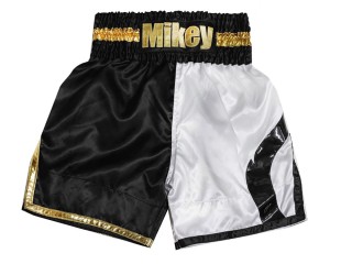 Kanong Personalized Boxing Trunks : KNBXCUST-2049-Black-White