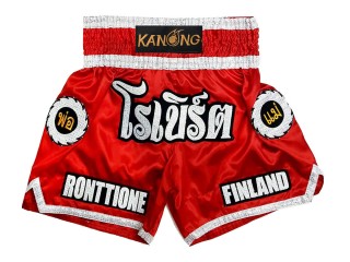 Custom-designed Muay Thai Shorts : KNSCUST-1242-Red