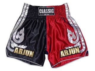 Custom-designed Muay Thai Shorts : KNSCUST-1243-Black-Red