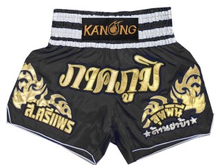 Custom-designed Muay Thai Shorts : KNSCUST-1249-Black