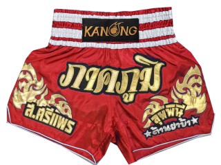 Personalized Thai Fight Shorts : KNSCUST-1249-Red