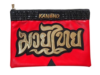 Kanong Clutch Bag size A4 : Red/Black