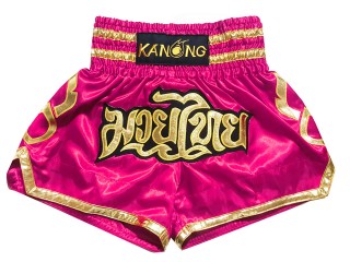 Kanong Kids Muay Thai Shorts : KNS-121-DarkPink-K