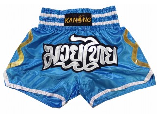 Kanong Kids Muay Thai Shorts : KNS-143-Skyblue-K