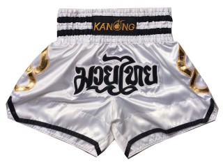 Kanong Kids Muay Thai Shorts : KNS-143-White-K