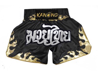 Kanong Muay Thai Shorts for Kids : KNS-145-Black-K