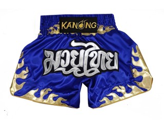 Kanong Muay Thai Shorts for Kids : KNS-145-Blue-K