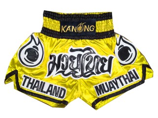 Muay Thai  Shorts : KNS-118-Yellow