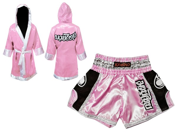 Muay Thai Gloves + Custom Muay Thai Boxing Robe + Custom Muay Thai